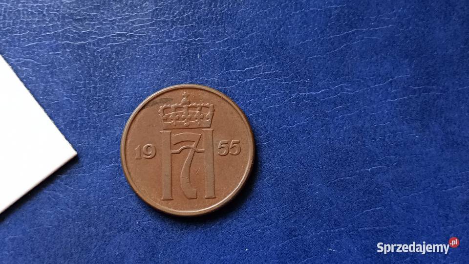 Stare monety 5 ore 1955 Norwegia podkarpackie