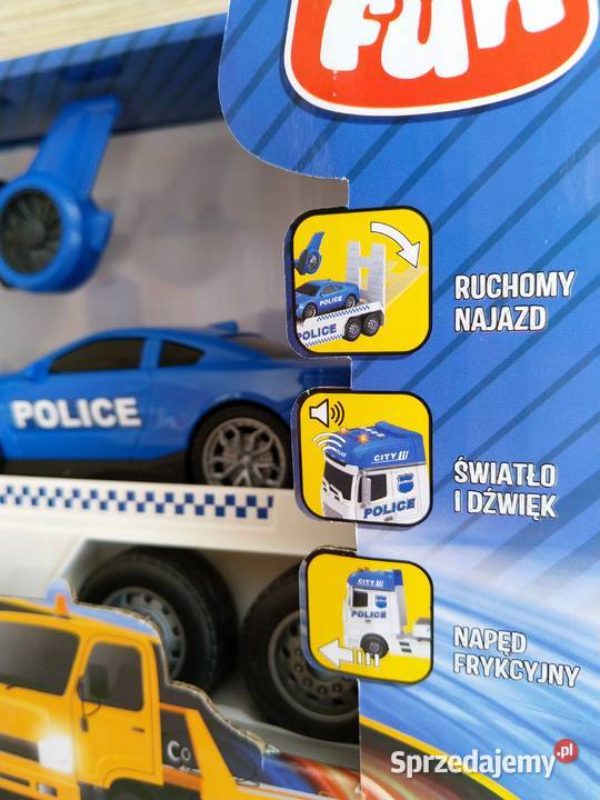 OKAZJA Laweta z pojazdami Police helikopter 3 lata+ śląskie sprzedam