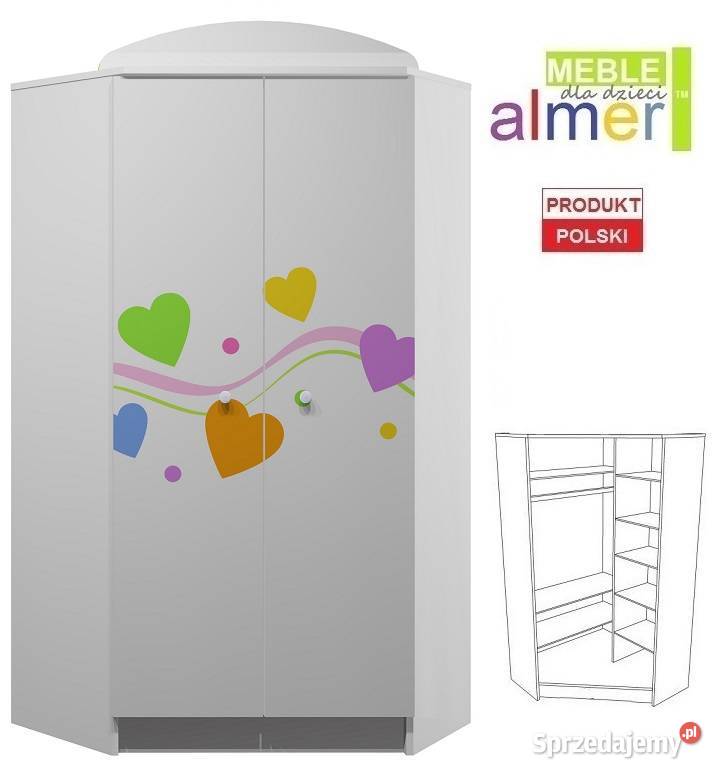 KOLOROWE SERCA 1 N28 szafa narożna dziecięca Siemianowice Śląskie