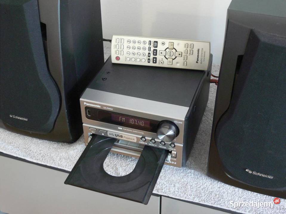 Wieża Panasonic SAPM04 pil USB mp3 CD kolumny