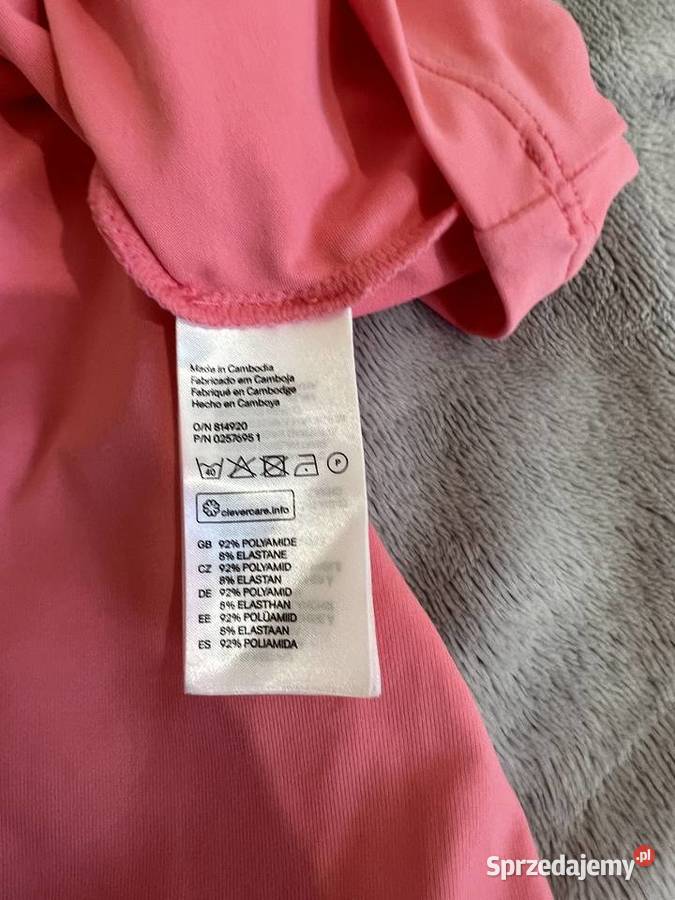 Bluzka z dekoltem różowa neonowa HM Jasło