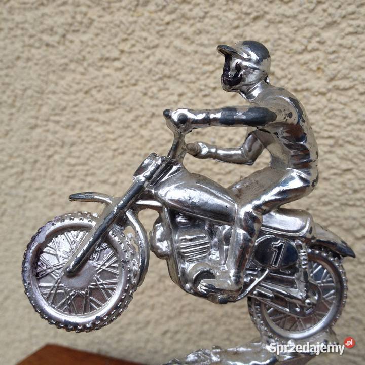 Metalowa figurka statuetka motocyklista motor Antyki, Sztuka, Kolekcje Warszawa