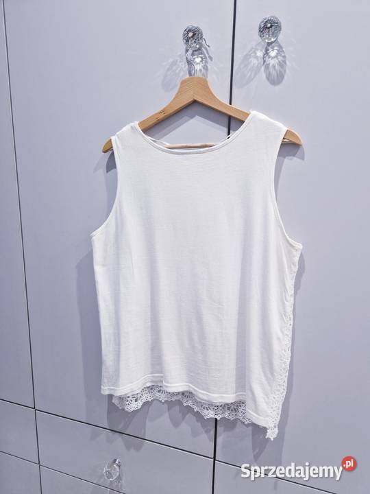 Ażurkowa bluzeczka na ramiączkach top biały śląskie Dąbrowa Górnicza
