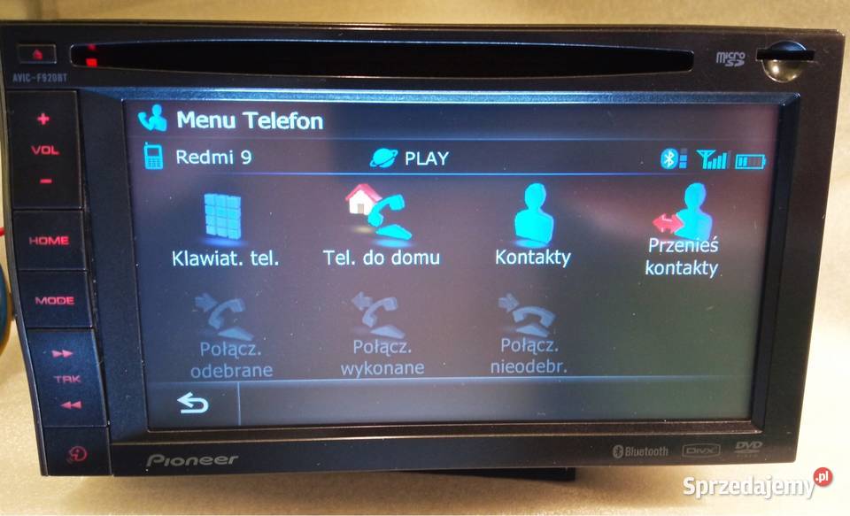 STACJA MULTIMEDIALNA PIONEER AVIC F920BT zdejmowany panel Radioodtwarzacze Konin sprzedam