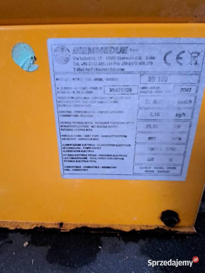 Nagrzewnica na olej opałowy Oklima Nagrzewnice Piecewo sprzedam