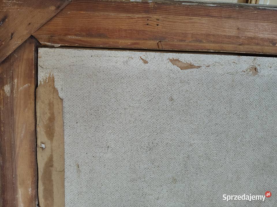 Stary obraz olejny Zima