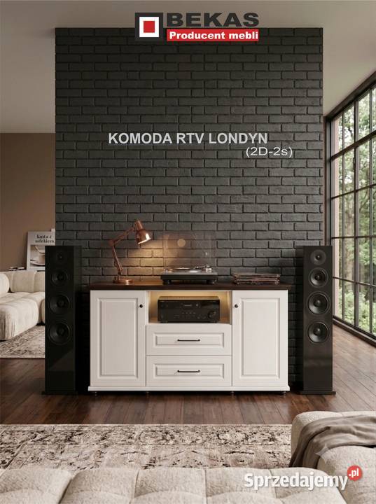 Prowansalska KOMODA RTV 160 LONDYN Biała z Lublin