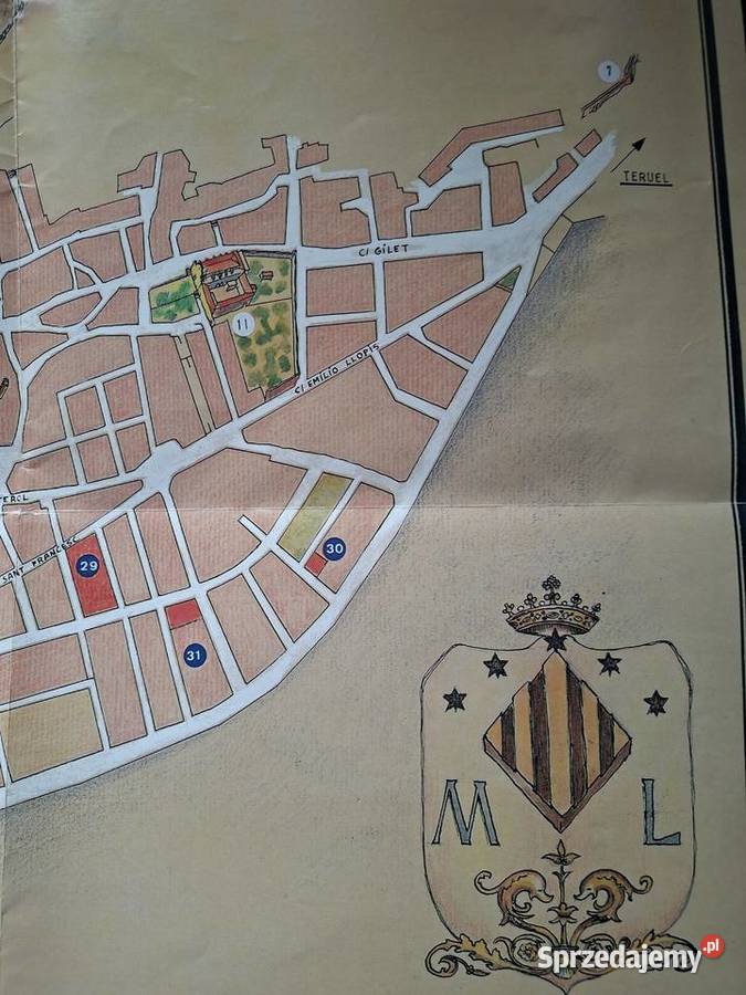 Hiszpania Spanien Sagunto plan miasta Kraków