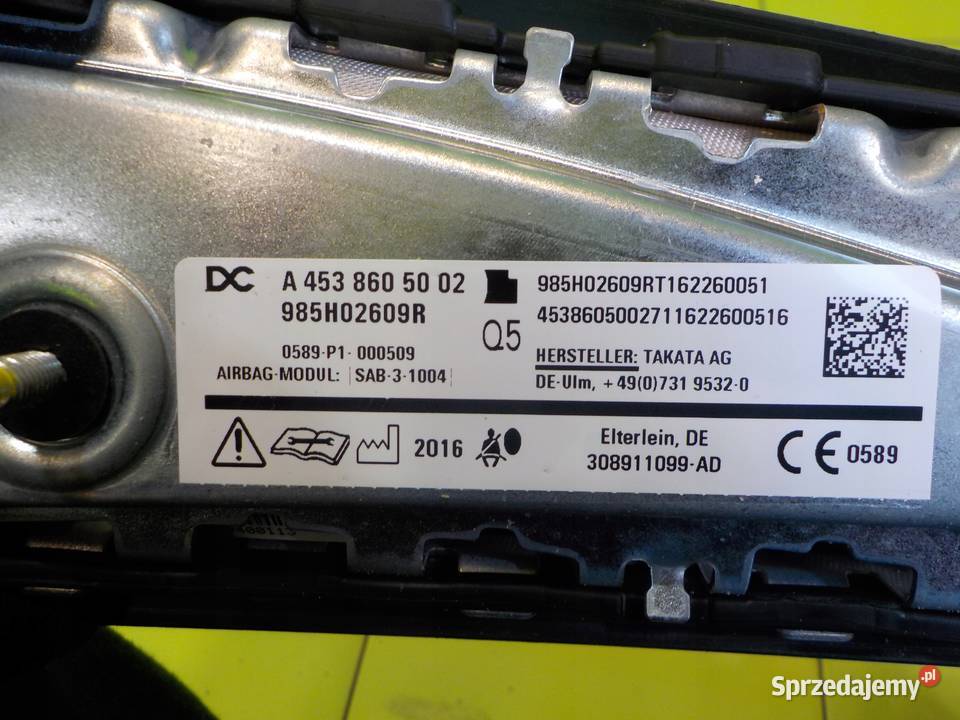 SMART FORFOUR II 16r 5D AIRBAG poduszka fotela mazowieckie Suków