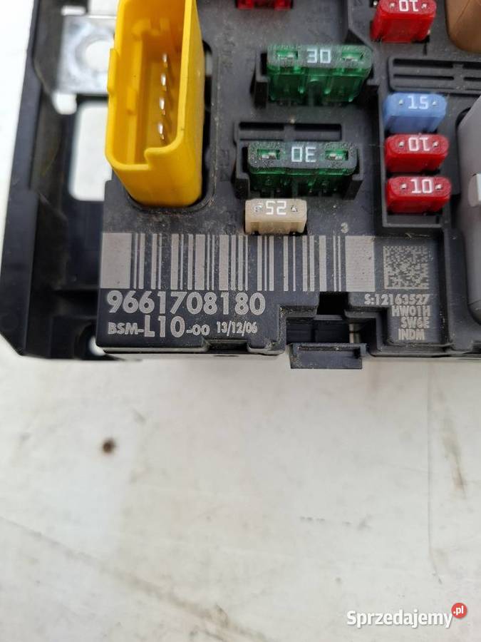 Moduł BSM 9661708180 Citroen Peugeot 207 Skrzynki bezpieczników małopolskie Przyborów