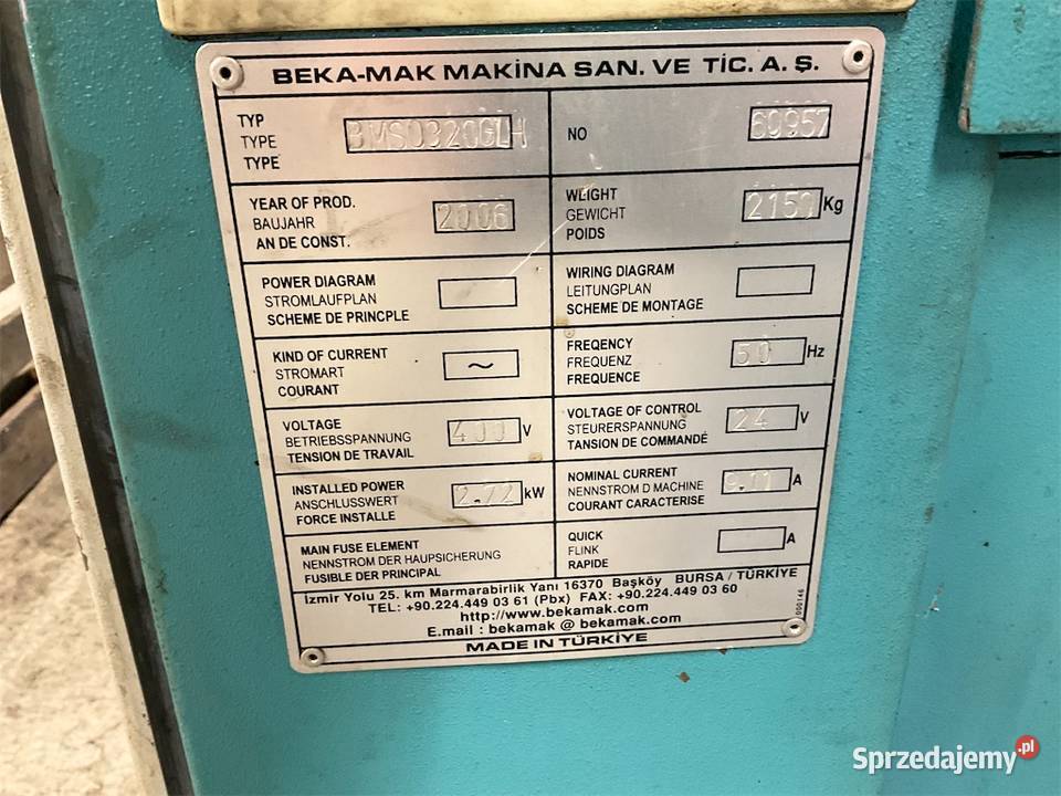 Automatyczna Piłą taśmowa do metalu BekaMak BMSO Poznań