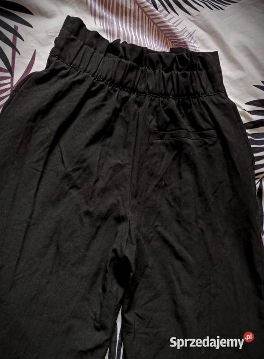 Czarne spodnie Bershka paperbag wysoki stan lubuskie Gorzów Wielkopolski