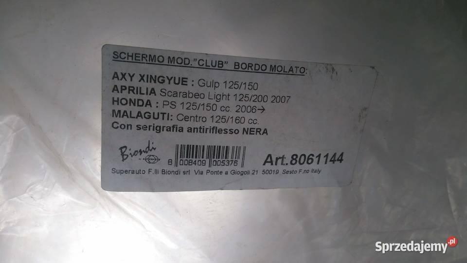 NOWA SZYBA OWIEWKA HONDA APRILIA SCARABEO