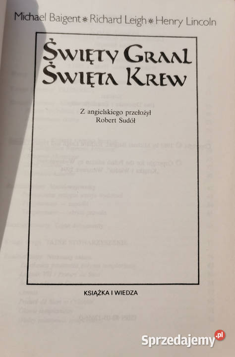 Baigent Leigh Lincoln Święty Graala Święta Krew śląskie Lędziny