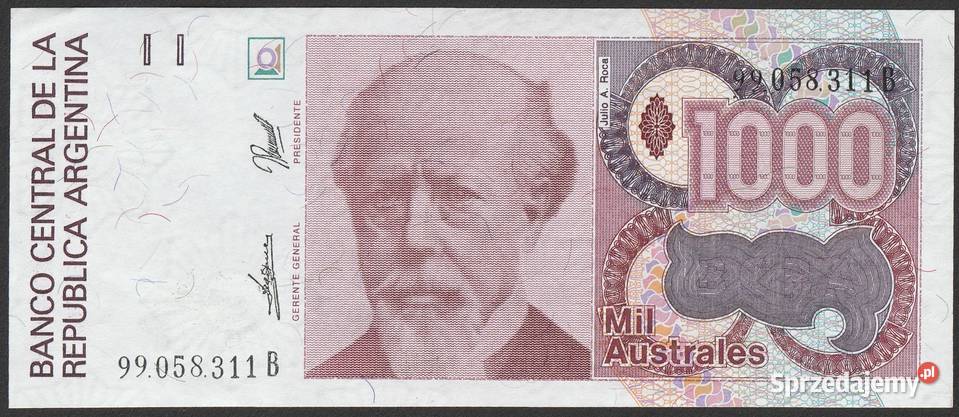 ARGENTYNA 1000 AUSTRALES 1985 stan bankowy UNC Łódź