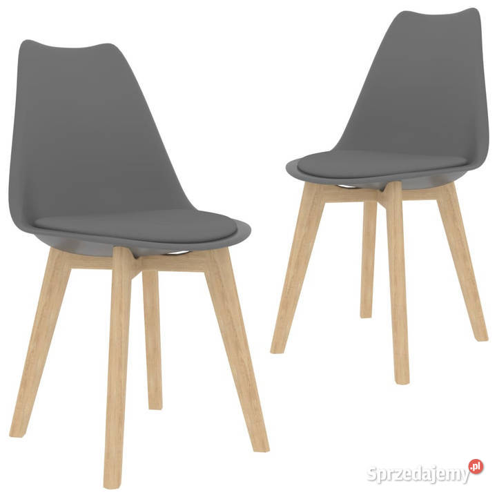 Krzesła stołowe 2 szare plastikowe WM244785 mazowieckie Warszawa sprzedam