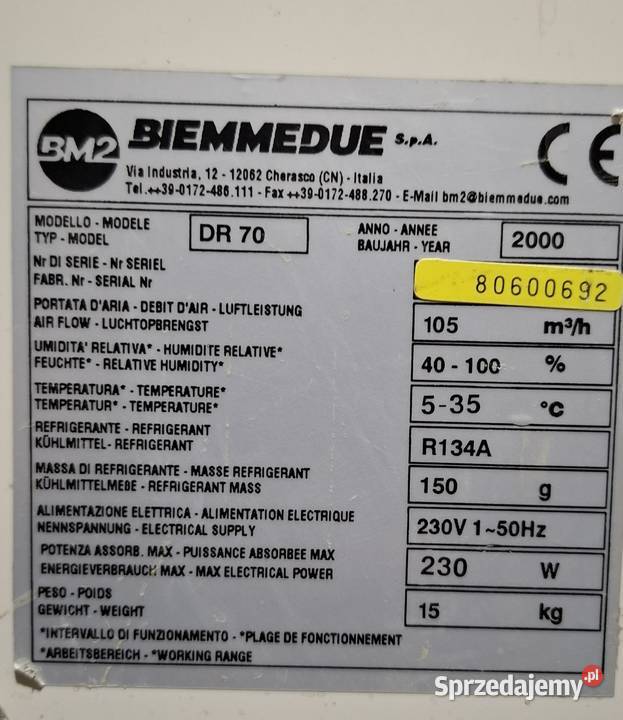 Osuszacz powietrza budowlany DR70 Radom