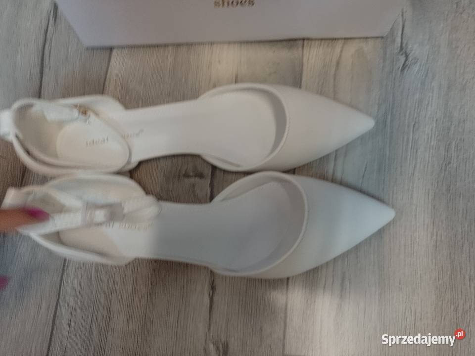 40 Ideal Shoes Białe baleriny wieczorowe z 26cm Kraków sprzedam