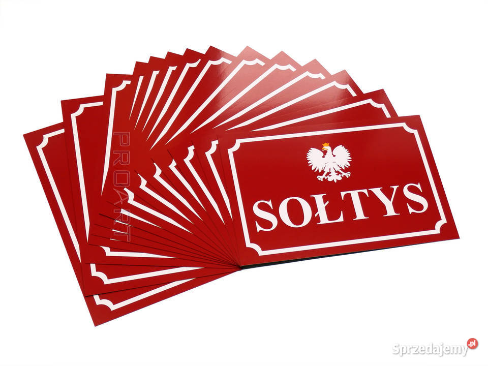 METALOWA tabliczka SOŁTYS wójt godło Polski
