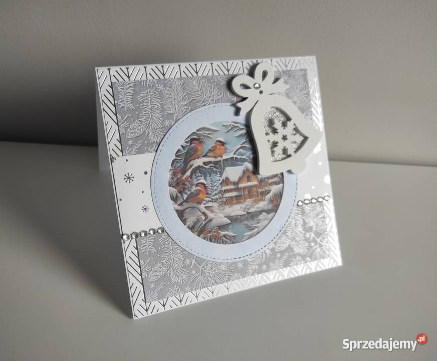 Kartka bożonarodzeniowa ręcznie robiona zimowa Łódź