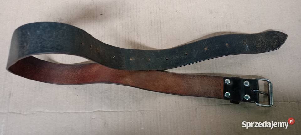 Wojskowy skórzany pas pasek skóra retro stary Leszno sprzedam