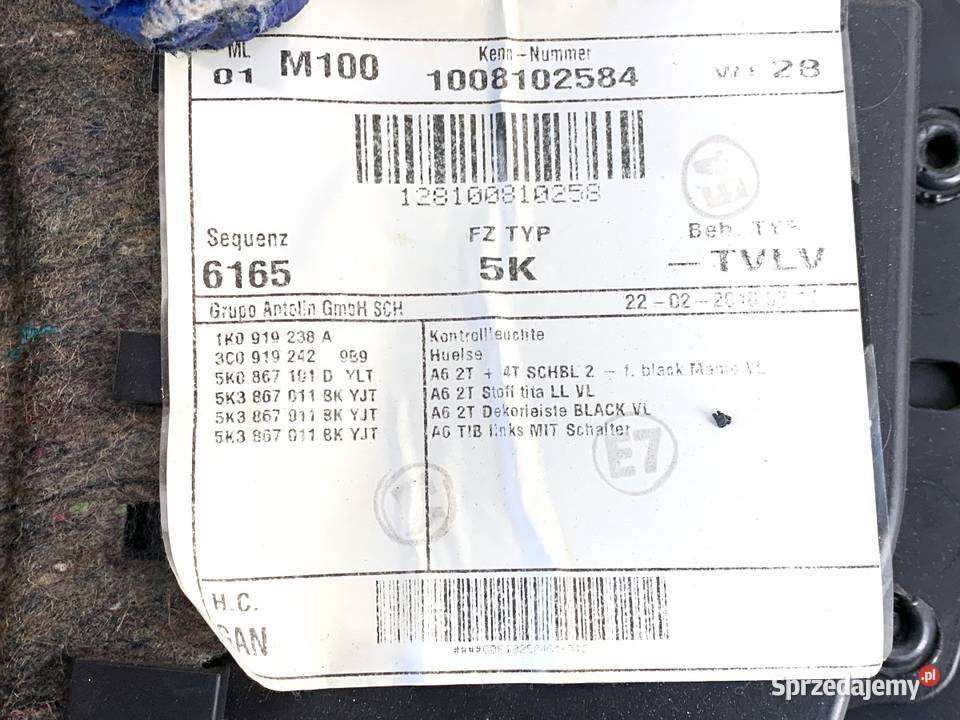 BOCZEK DRZWI LEWY PRZÓD VW GOLF VI Hatchback sprzedam