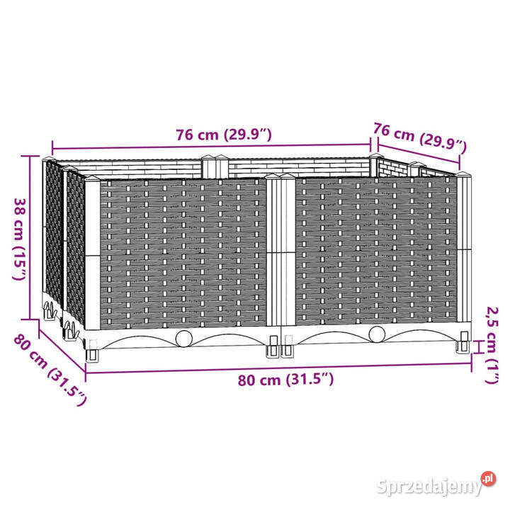 Donica do podniesionej rabaty 80x80x38 sprzedam