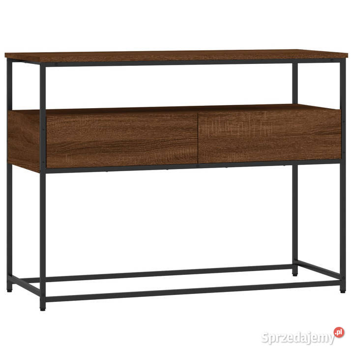 Stolik konsolowy brązowy dąb 100x40x75 WM834154 Stoły Warszawa
