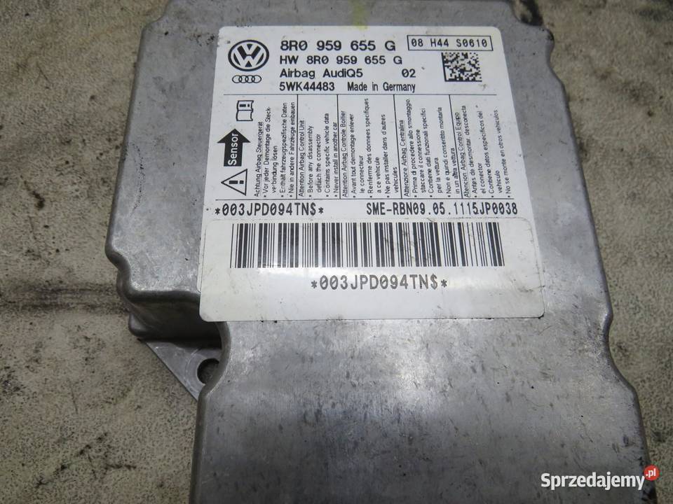 MODUŁ SENSOR AIRBAG PODUSZEK AUDI Q5 8R0959655G