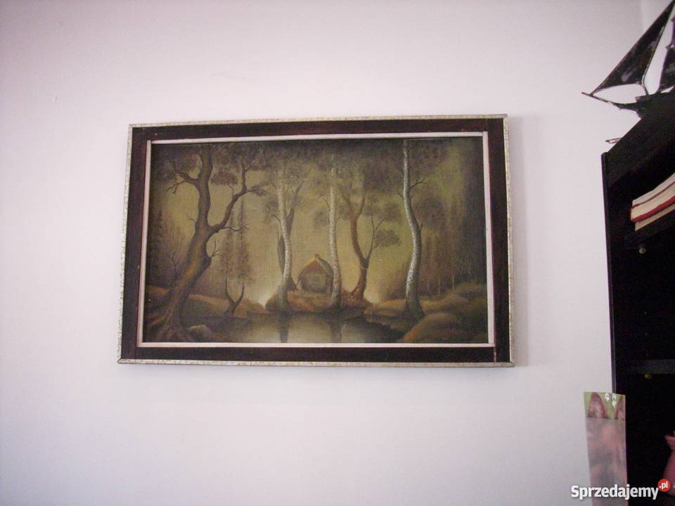 Starypiękny obraz olejny Barlinek sprzedam