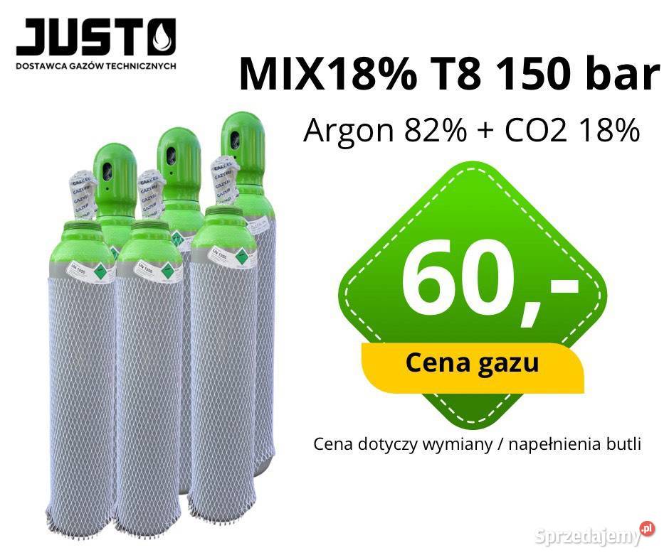 Wymiana butli MIX 18 T8 8L 150bar Gazy Nowy Sącz