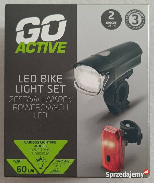 GO ACTIVE zestaw lampek rowerowych LED NOWE warmińsko-mazurskie Ełk