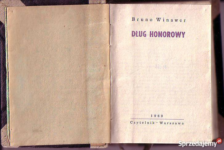 6051 DŁUG HONOROWY BRUNO WINAWER Czyrna sprzedam