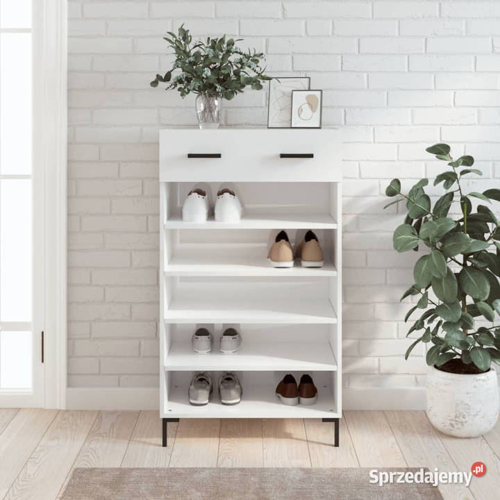 Szafka na buty wysoki połysk biała 60x35x105 Warszawa