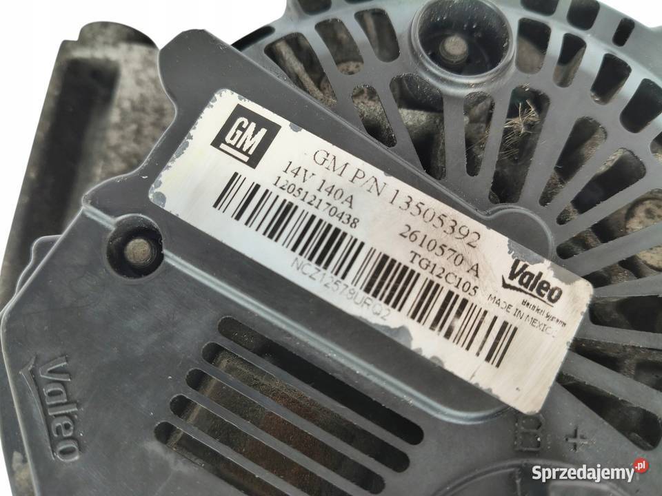 ALTERNATOR Opel Astra J 13 CDTi 13505392 Chełm