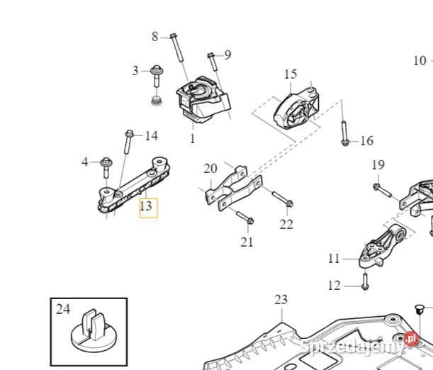 VOLVO XC40 mocowanie wspornik poduszka silnika Gadgety motoryzacyjne Bielany Wrocławskie