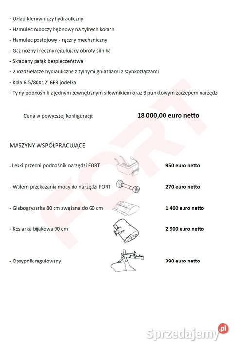 FORT SIRIO ciągnik do upraw choinek Pozostałe Głogoczów