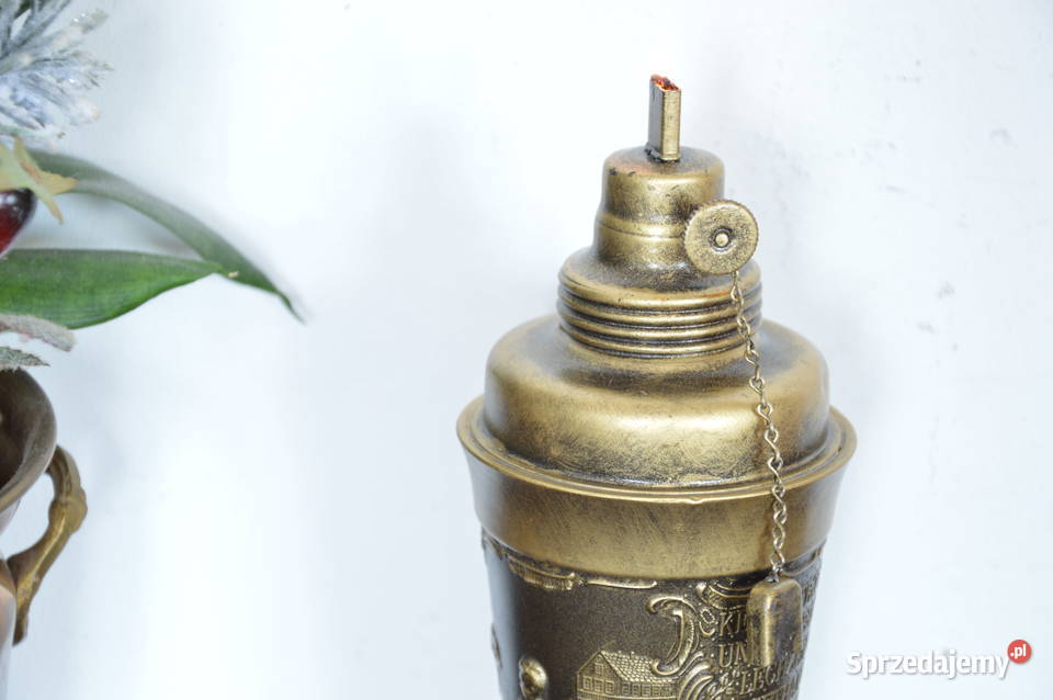 piękna cynowa LAMPA NAFTOWA olejowa stara śląskie