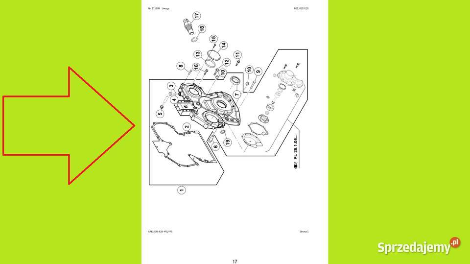 RENAULTCLAAS ARES 836 826 4FPS katalog części Gdańsk sprzedam
