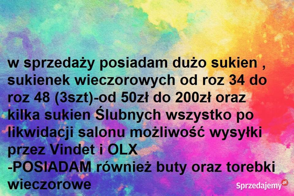 wyprzedaż sukien ślubnych i wieczorowych Sosnowiec sprzedam