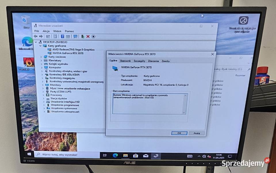 Naprawa kart graficznych NVIDIA RTX GTX kod 43 kujawsko-pomorskie Tuchola