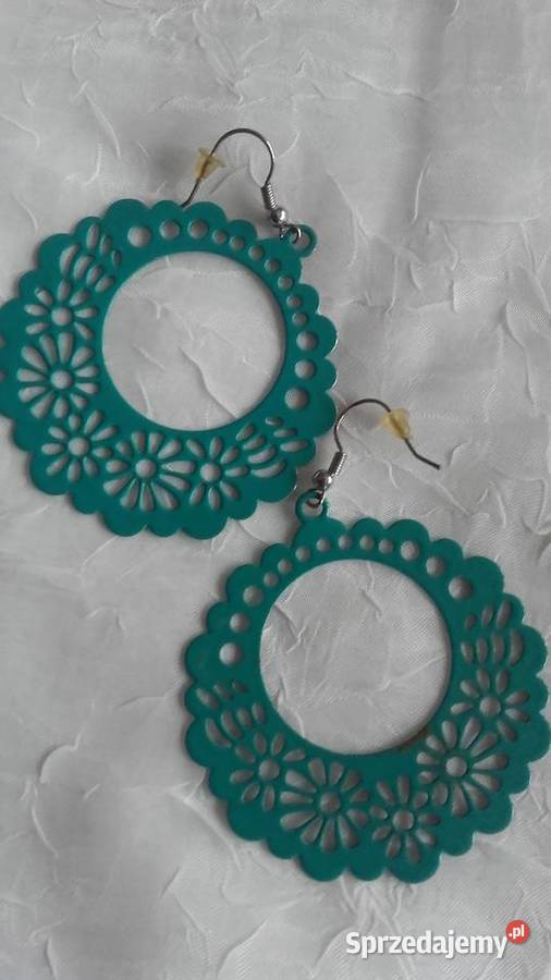 SZMARAGDOWE KORONKOWE KOLCZYKI Piła