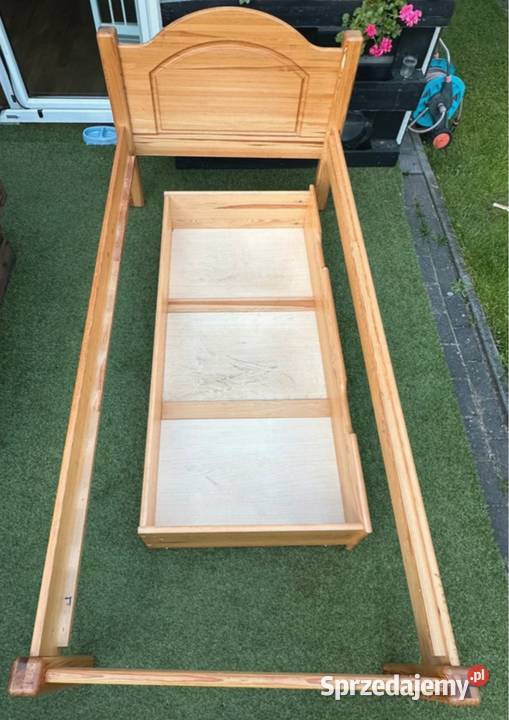Drewniane łóżko 210x95 szafka na kółkach Oborniki