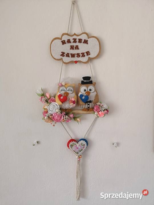 Sówki Para Młoda Handmade Dekoracja ślubna Otrębusy