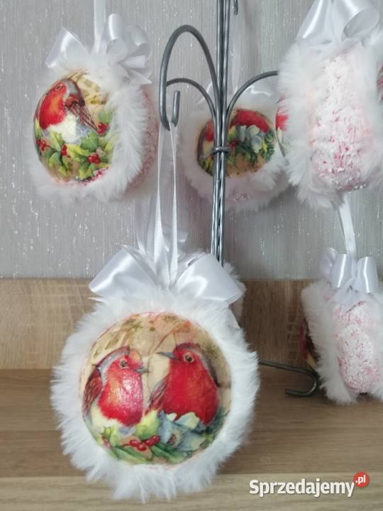 Zestaw 6 sztuk bombek wykonane metodą decoupage Katowice