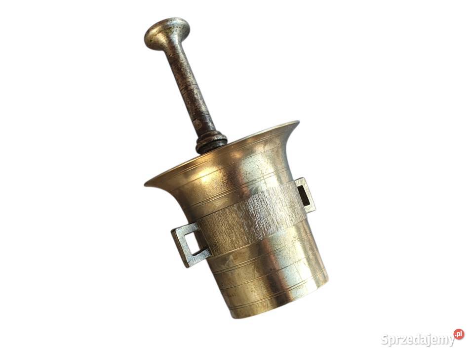 Stary mosiężny moździerz kuchenny sygnowany lata sprzedam