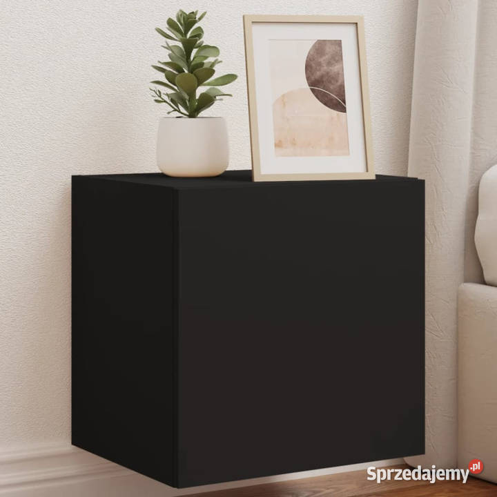 Ścienna szafka TV z LED czarna 405x35x40 Warszawa