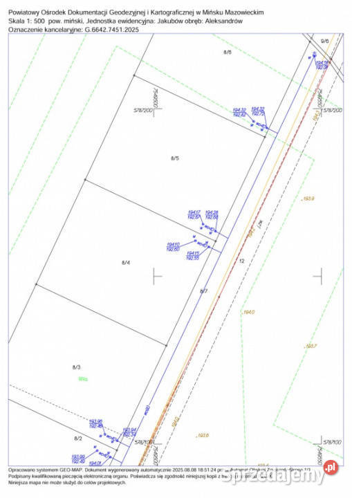 DZIAŁKI NA SPRZEDAŻ Aleksandrów gm Jakubów pow 70zł/m2