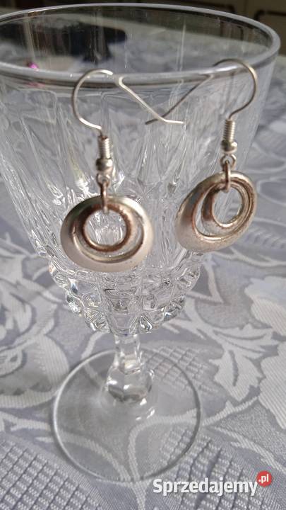 PARA POSREBRZANYCH PROSTYCH KOLCZYKÓW wielkopolskie Piła