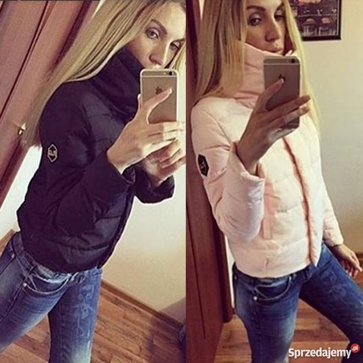 KURTKA PIKOWANA DAMSKA 38M 40L czarna BIAŁA biały